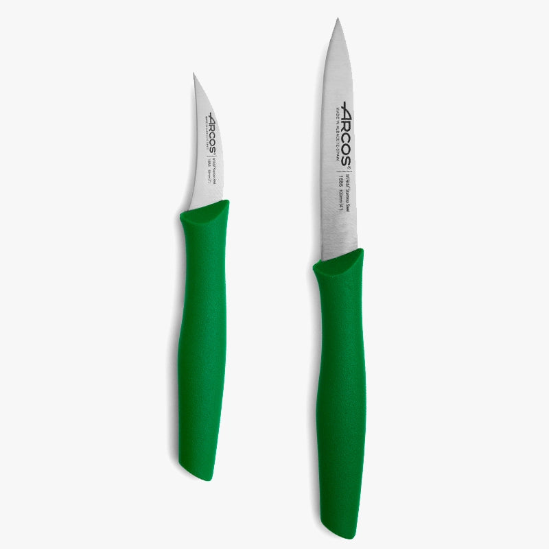 Juego cuchillos mondadores color verde Serie Nova
