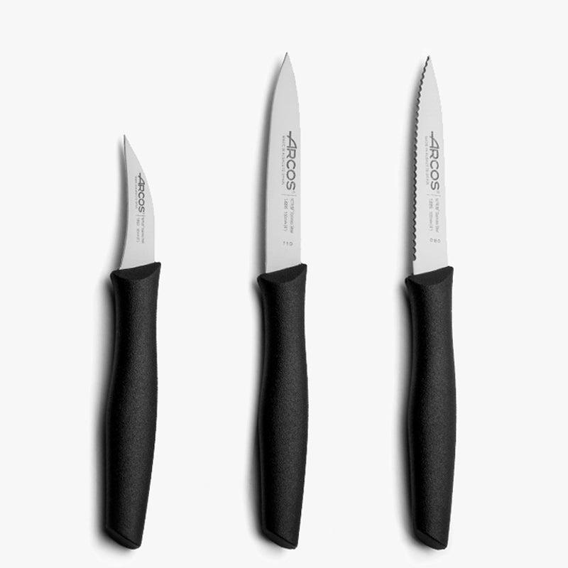 Set mit 3 Schwarz Schälmesser Serie Nova