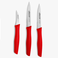 Set di 3 coltelli spelucchini colore rosso Serie Nova
