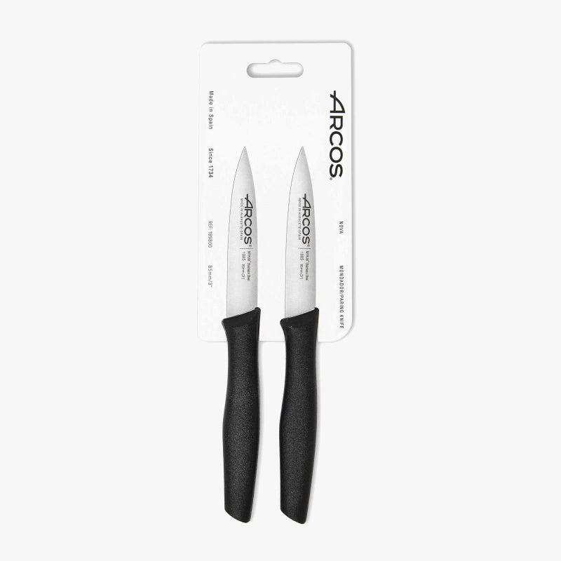 Schälmesser Set Von 2 Nova Serie 85 Mm In Schwarz