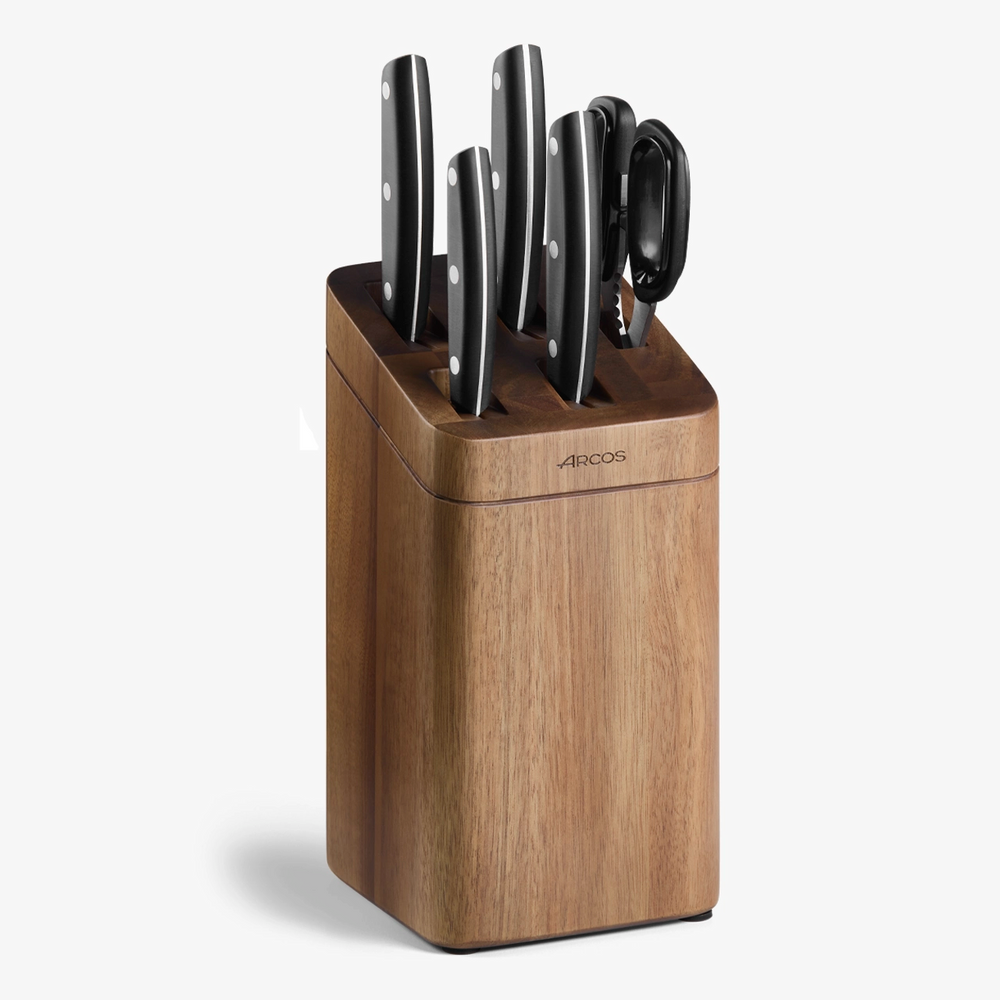 Conjunto de cozinha 4 peças Série Ibiza + Tesoura + Suporte de madeira de acácia