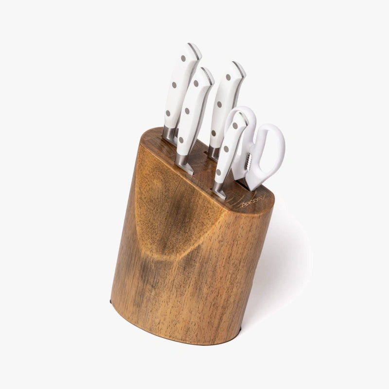 Juego Cocina 4 pzas. Serie Riviera Blanc + Tijeras + Taco  Madera
