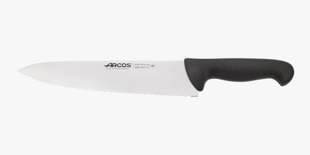 Couteau de chef cranté noir 2900 250 mm