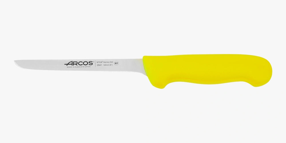 Couteau à désosser lame usée jaune 2900 160 mm
