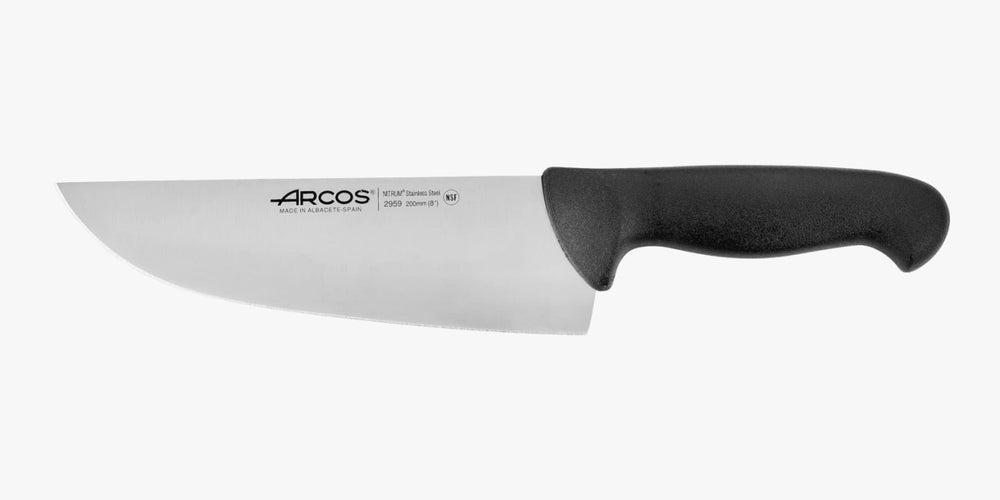 Couteau de boucher lame large noir 2900 200 mm