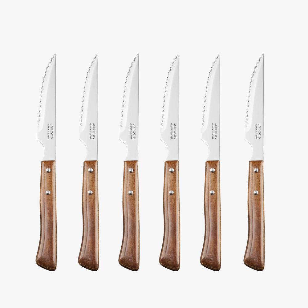 Set 6 Pieces Pearl Beech Wood Steak Knives