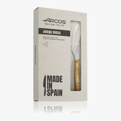Set 6 pzas. - Cuchillo Chuletero Madera de Chopo Comprimida