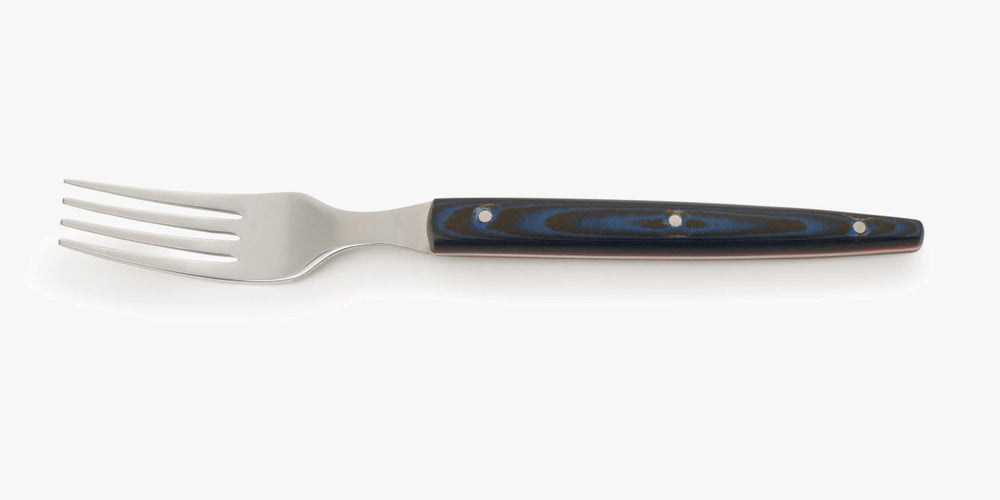 Forchetta bistecca The Origin micarta blu 220 mm