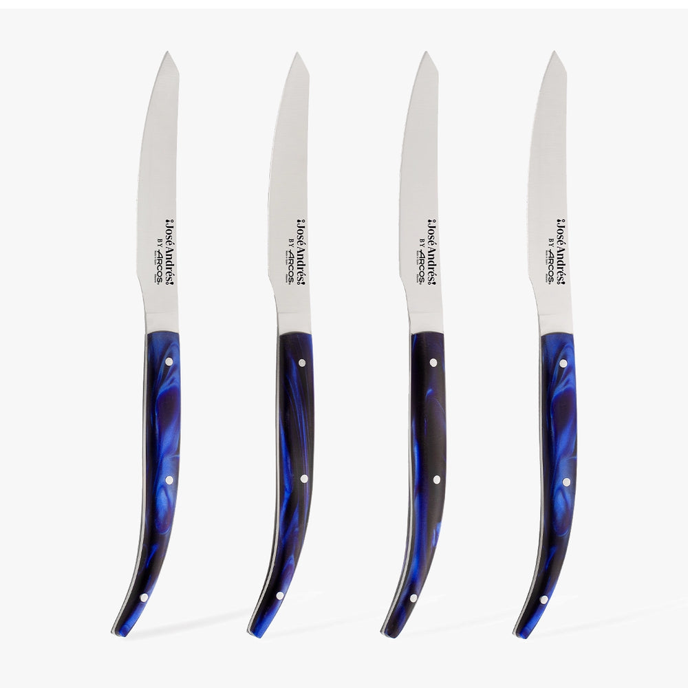 JUEGO 4 PZAS. CUCHILLO MESA AZUL THE BAZAAR BY JOSE ANDRÉS
