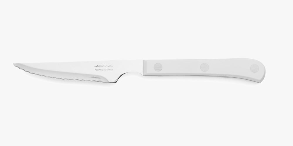 Coltello Bistecca Bianco Seghettato Poliossimetilene 115 mm