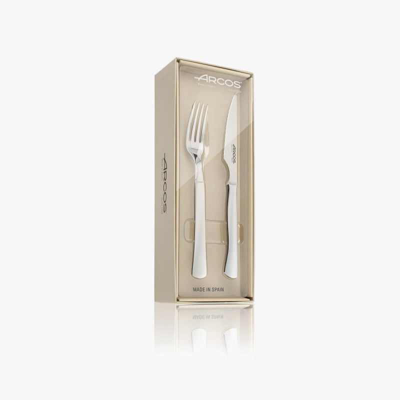 Set of 6 PCS. Fork and 6 PCS. Monoblock Steak Knife