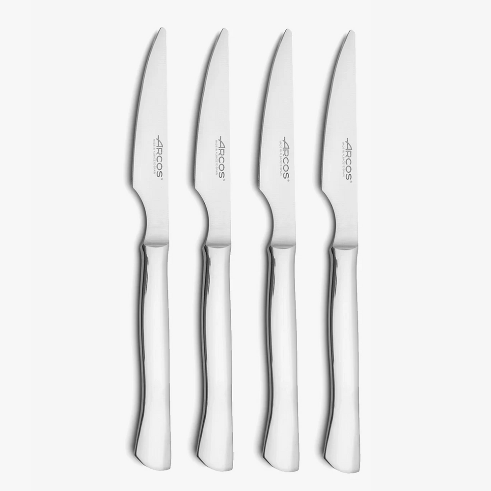Set 4 pz. Coltelli Bistecca Monoblock Filo Liscio