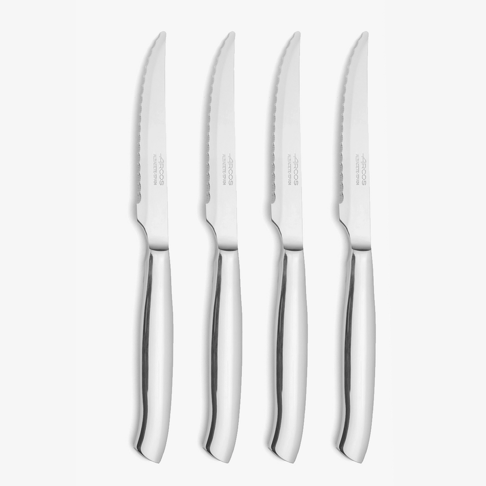 Set 4 pz. Coltelli Bistecca Monoblock Seghettati