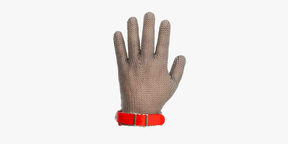Kettenhandschuh Aus Edelstahl Rot Grösse 3-m