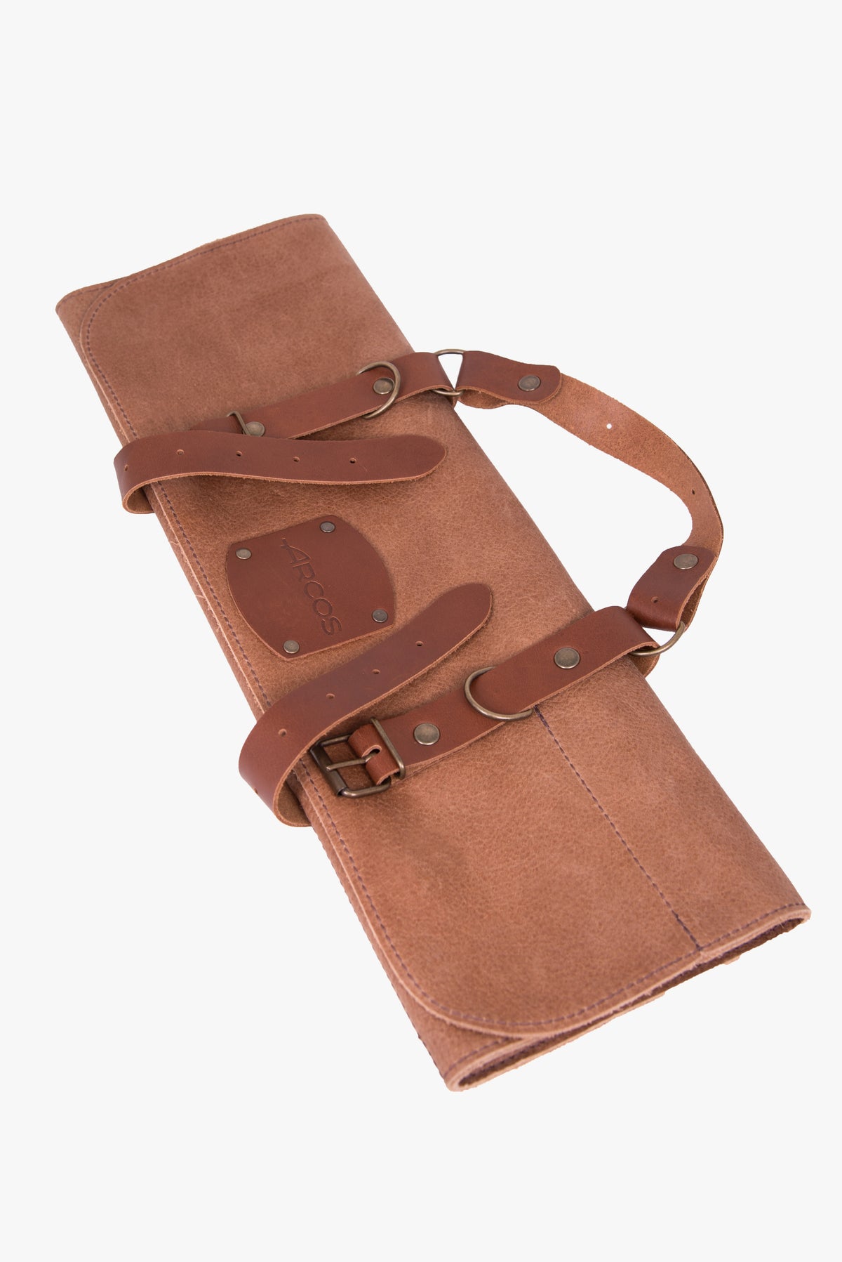 Bolsa cuchillos de piel y herrajes metálicos capacidad 5 piezas (1)