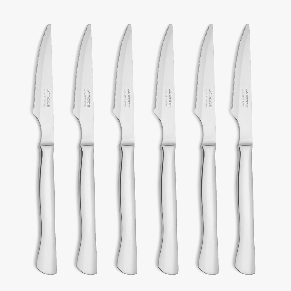 Set 6 pzas Cuchillos Chuleteros Monoblock Filo Sierra