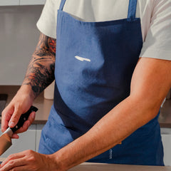 Grembiule in denim con tasca frontale