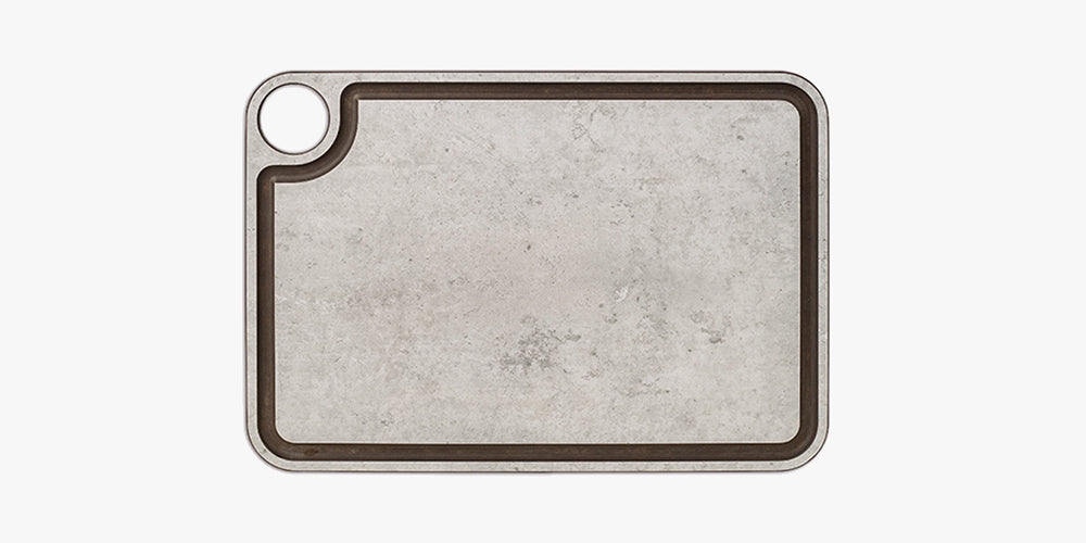 Planche à découper avec rigole Grise 330 x 230 mm