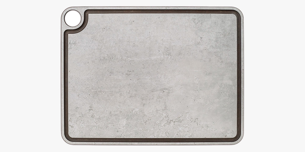 Grey Cutting Board With Channel and Hanger 427 X 327 mm