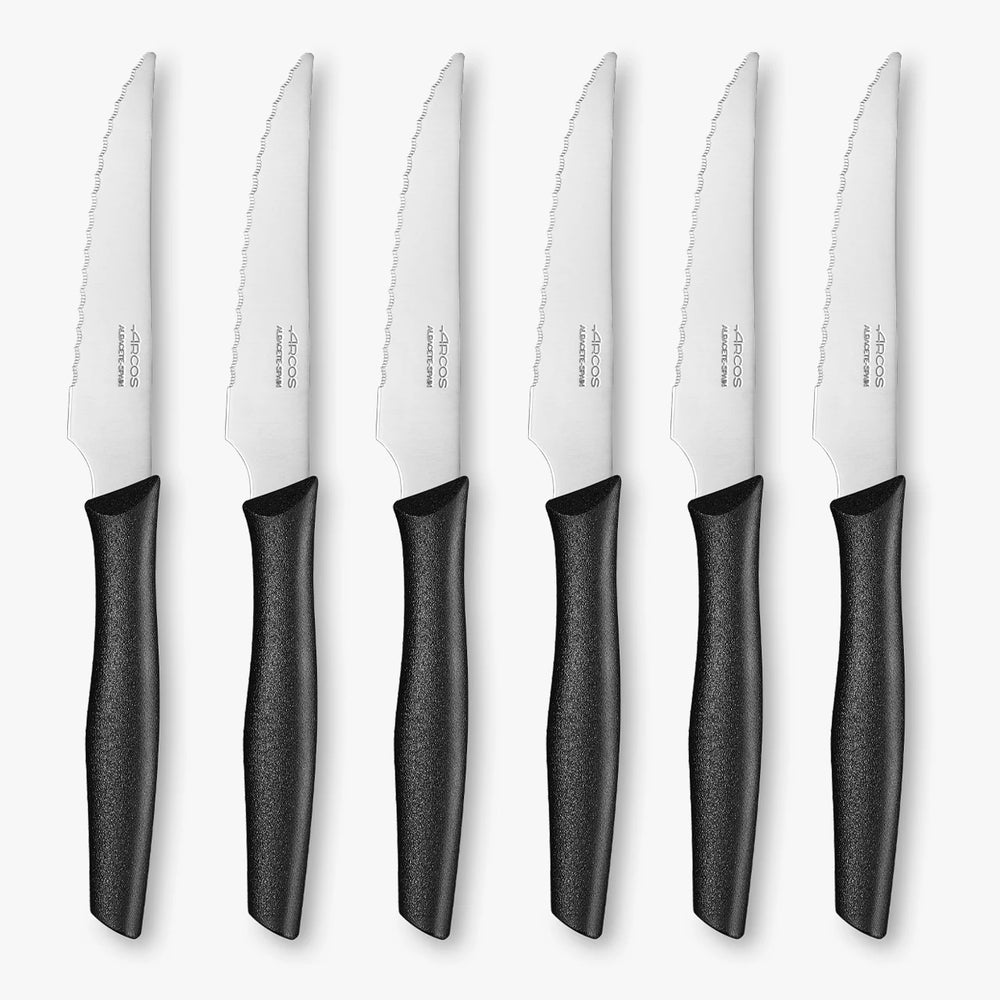 Set di 6 pezzi coltelli bistecca colore nero serie Nova
