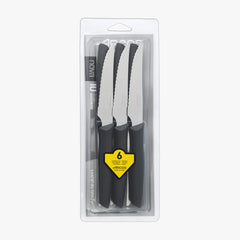 Set di 6 pezzi coltelli bistecca colore nero serie Nova