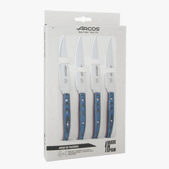 Juego 4 Pzas. Chuleteros The Origin Mango Micarta Azul