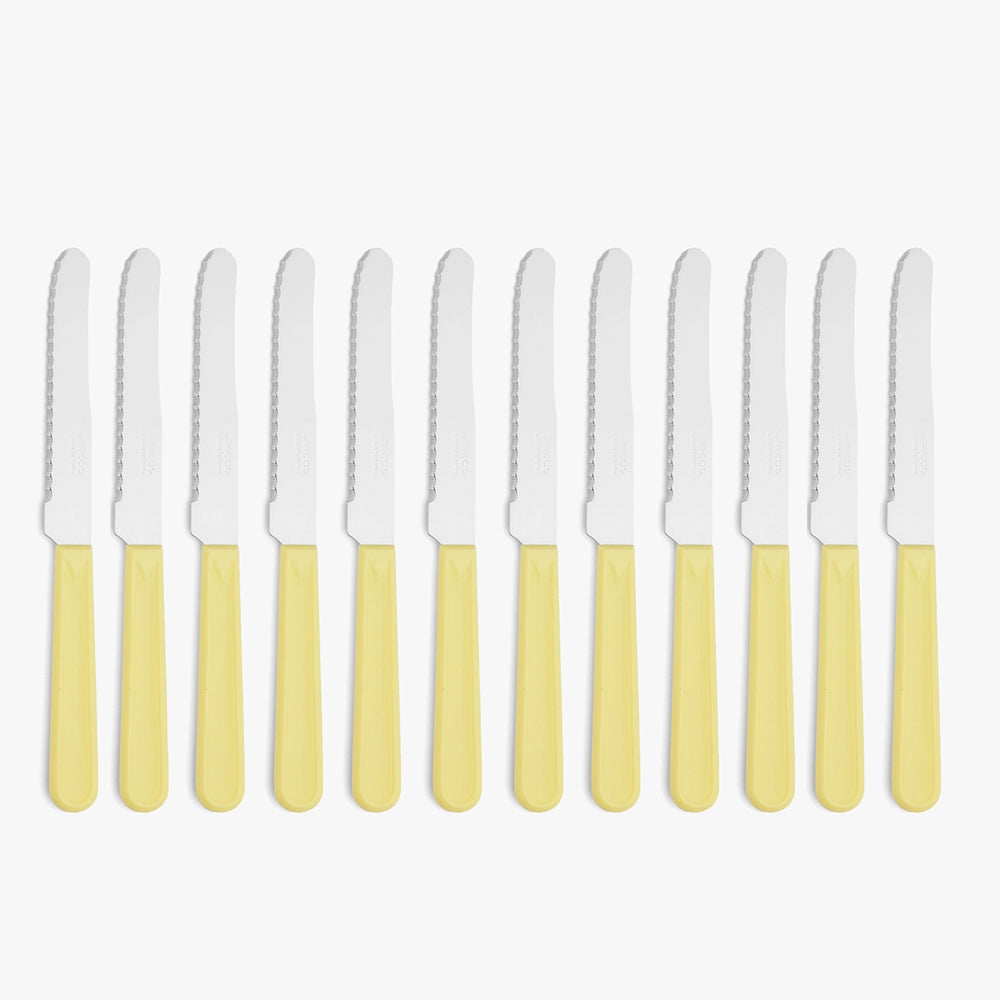 Set coltelli da tavola gialli 12 unità