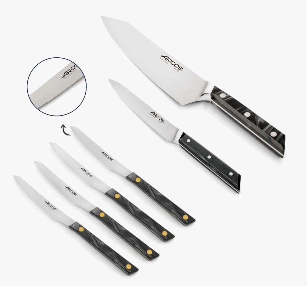 Set de couteaux de table série Flysch et couteaux de cuisine série Eclipse