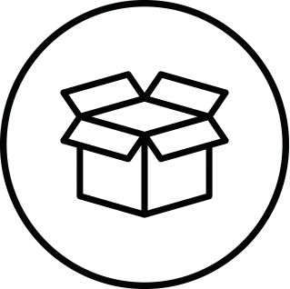 Icono de recibir pedidos de una caja abierta