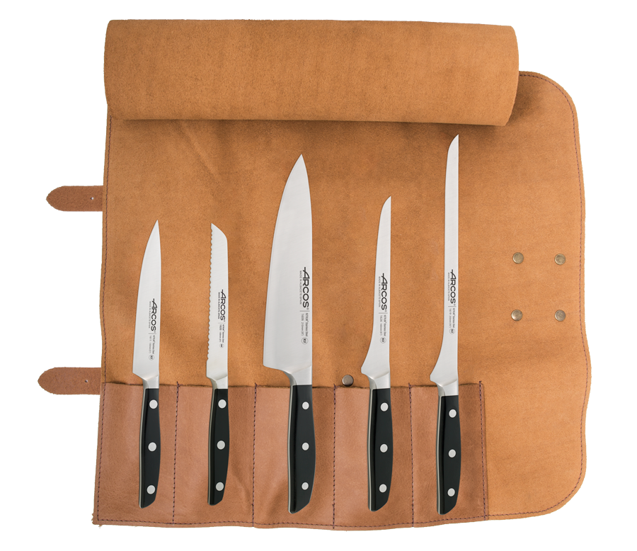 Bolsa piel y 5 cuchillos Serie Manhattan
