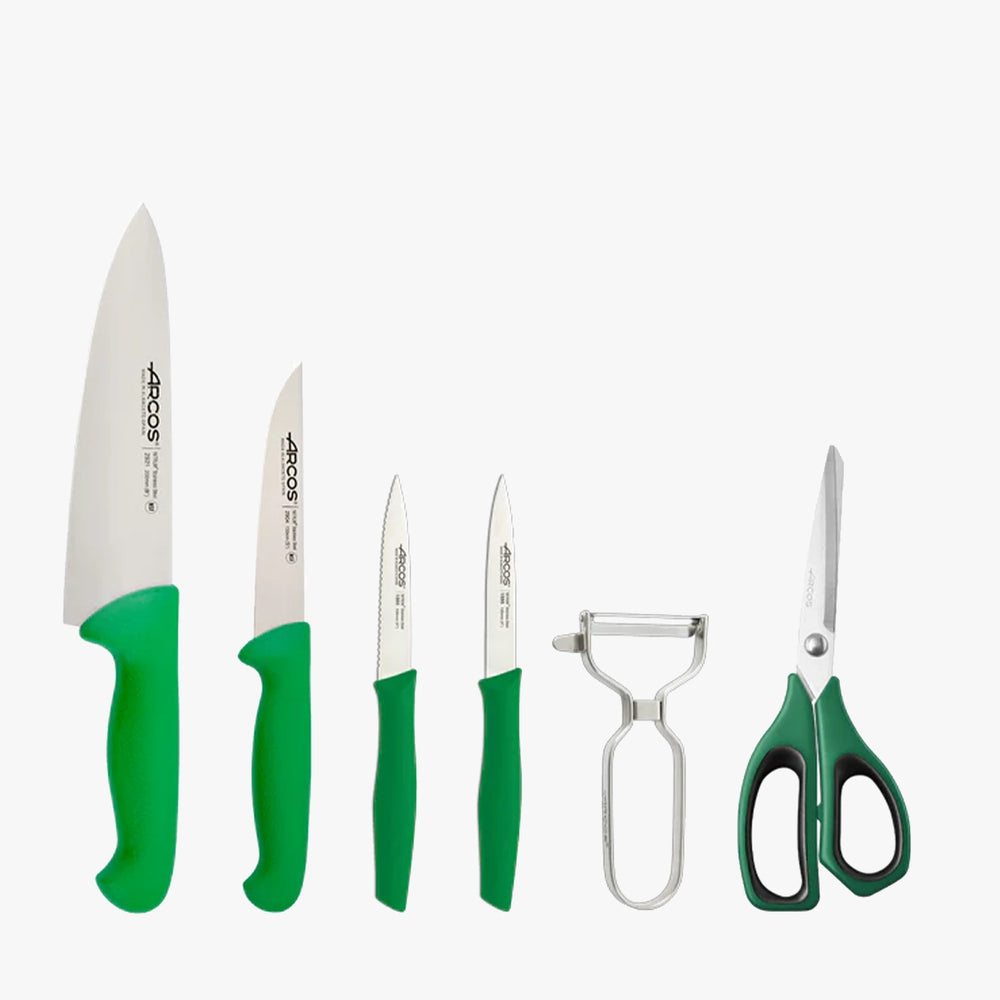 Set de cuchillos, mondadores, pelador y tijeras