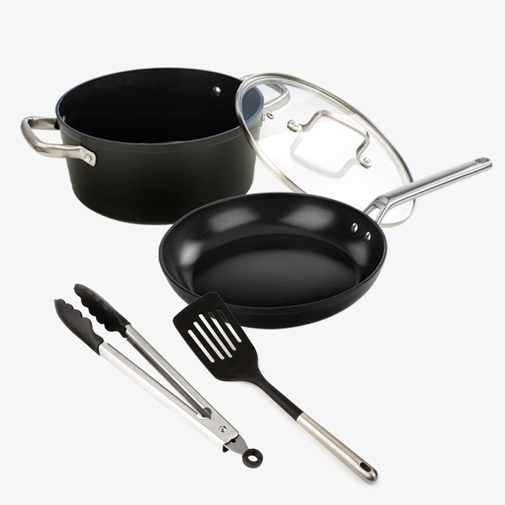 Set de Sartén y Cacerola Samoa 28 cm con Espátula y Pinza