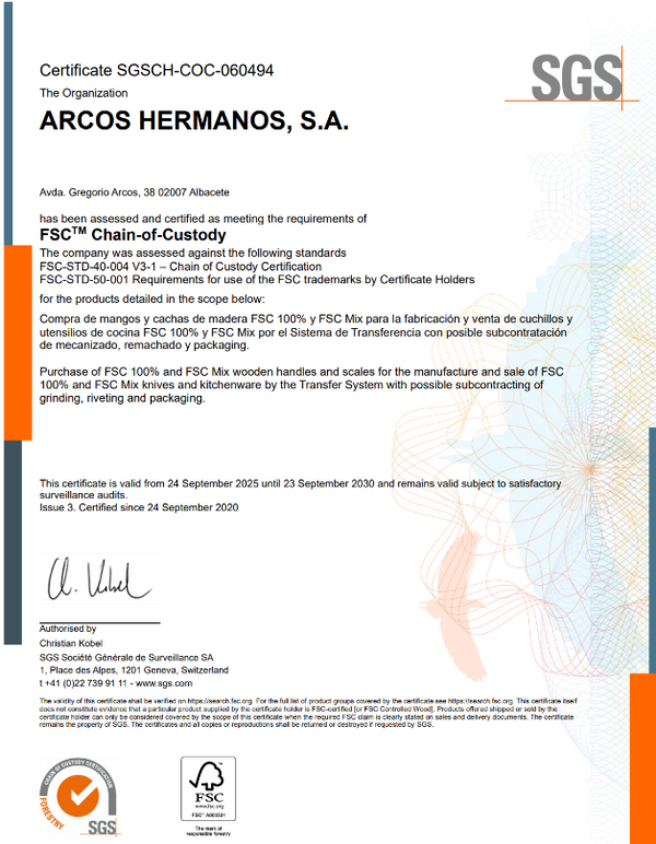 Certificado SGS FSC