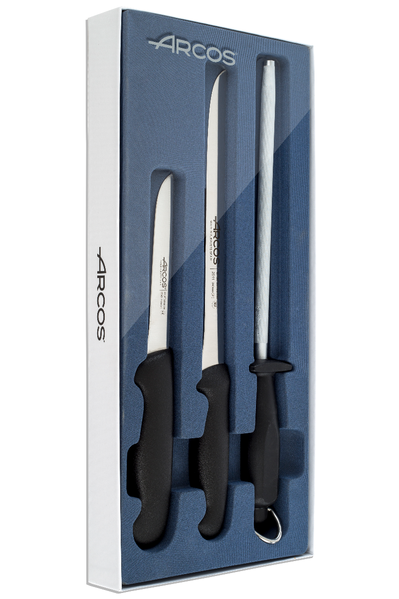 Cuchillo Arcos Set Jamonero con afilador chaira - Niza