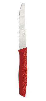 Couteau Table Cranté Couleur Rouge Série Nova 110 mm