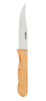 PEARL-EDGED STEAK KNIFE WITH OAK WOOD HANDLE 125 MM 
