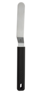 Plating spatula with black handle 90 mm x 20 mm