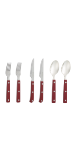 Red cutlery set
