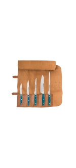 Leather knife bag, 5-pc Brooklyn series set