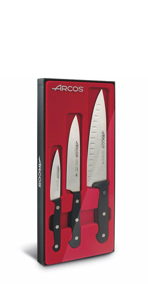  Arcos 854400 - Juego de cuchillos (7 piezas, acero inoxidable,  tamaño normal), color negro : Hogar y Cocina