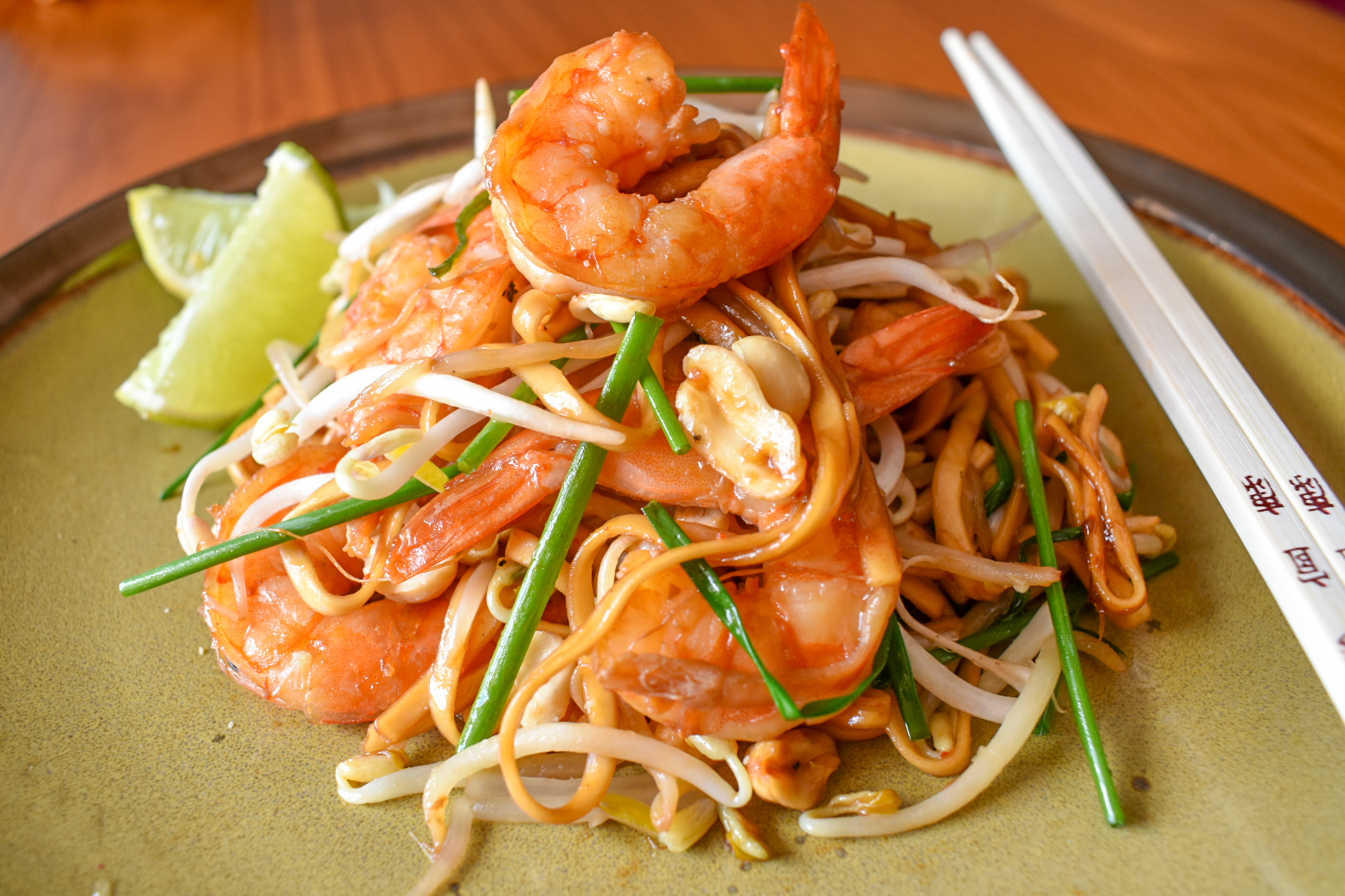Noodles con langostinos