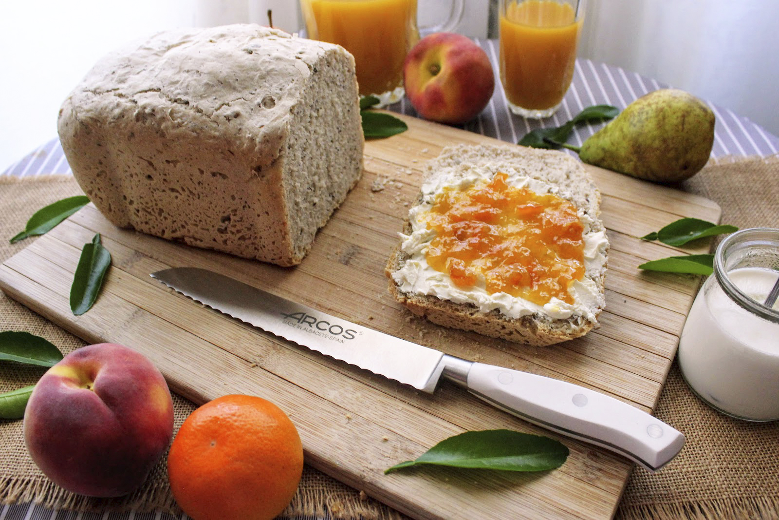 Receta de pan de espelta y miel con pâte fermentée